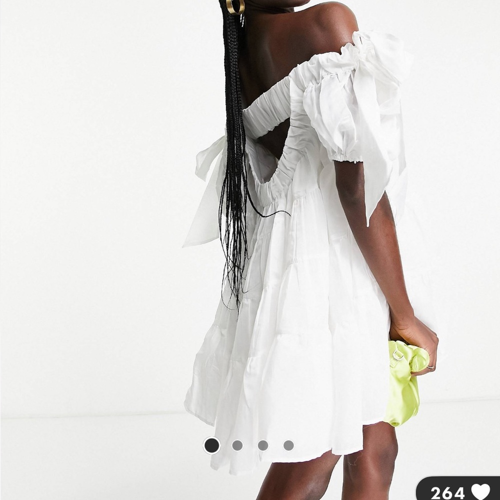 ASOS Off the Shoulder Mini Dress - White - Size 2